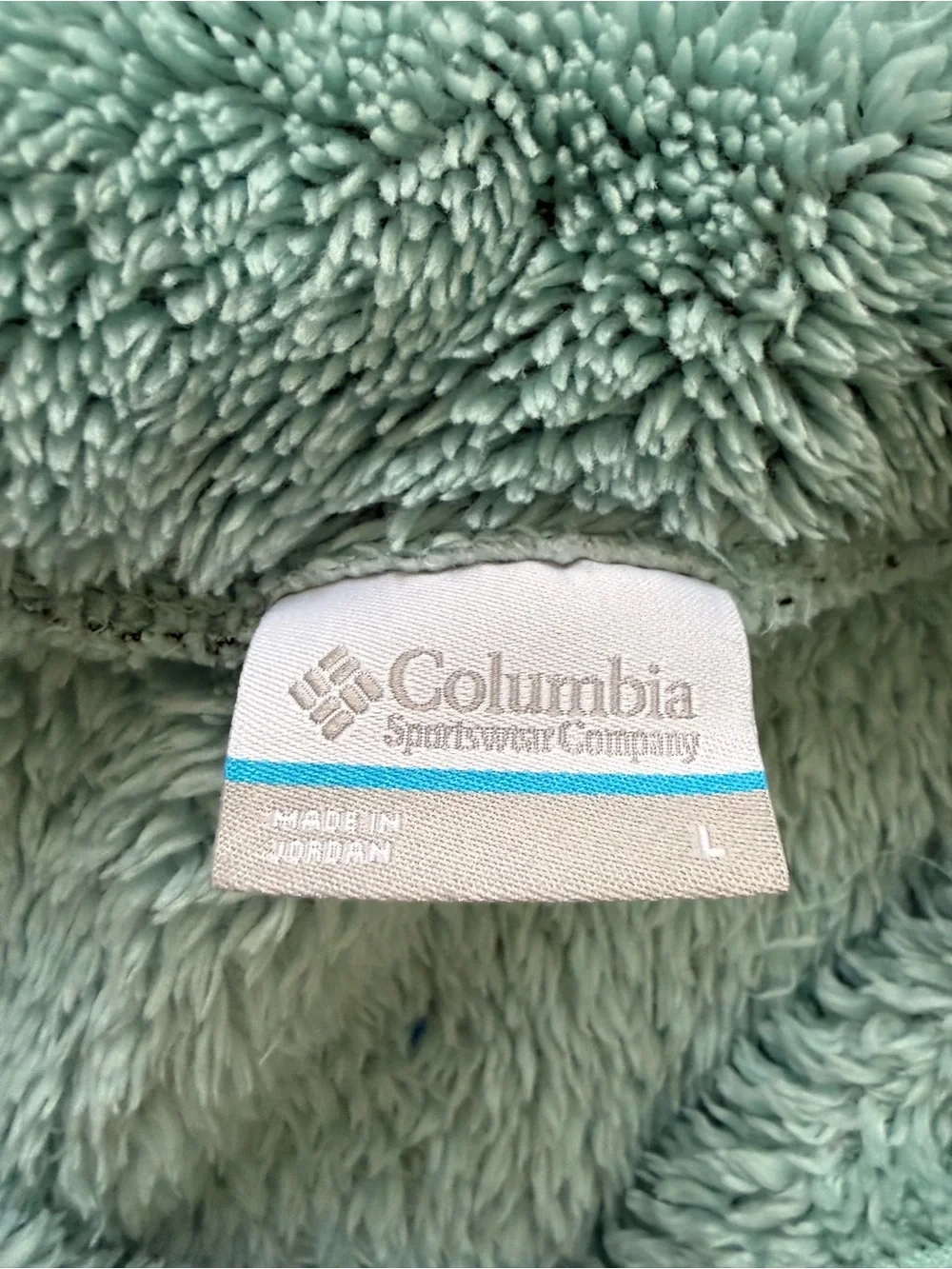 Columbia Light Mint Green Sherpa Fireside II Full Zip Sherpa Fleece Jacket SZ L - Picture 7 of 12
